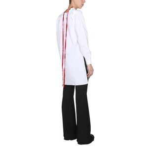 RAF SIMONS Women's White Cotton Poplin Shirt with Red Ribbon Detail Women WHITE